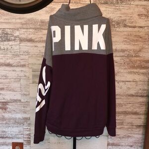 Pink Victoria’s Secret sweatshirt size medium maroon and gray sweatshirt​​​​